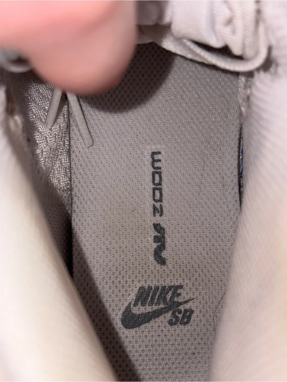 Nike SB Light Gray/White Skate Shoe Insole